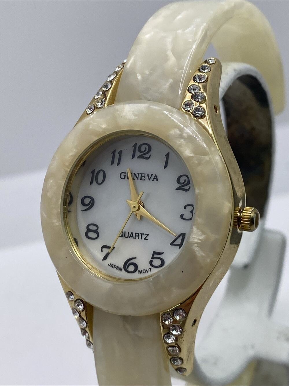 Geneva Mop Cuff Bangle Watch New Battery